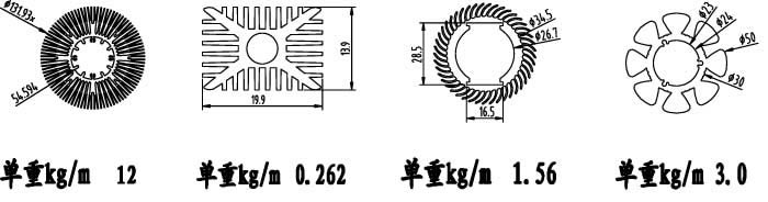 LED射燈、天花燈散熱鋁型材圖示